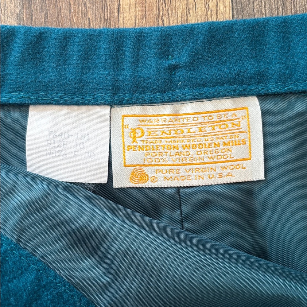 Pendleton Teal Vintage Wool Tailored Pencil Skirt size 10 - Picture 8 of 10